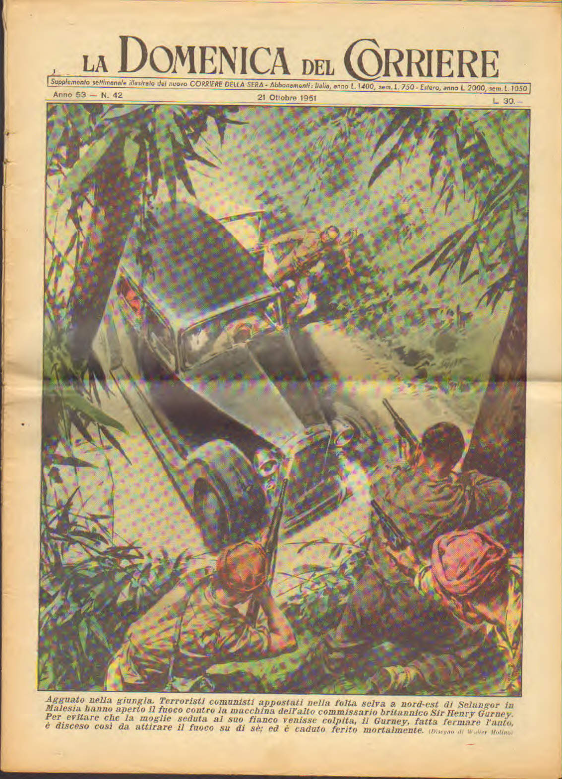 Domenica del corriere anno 53 n.42 del 21 ottobre 1951
