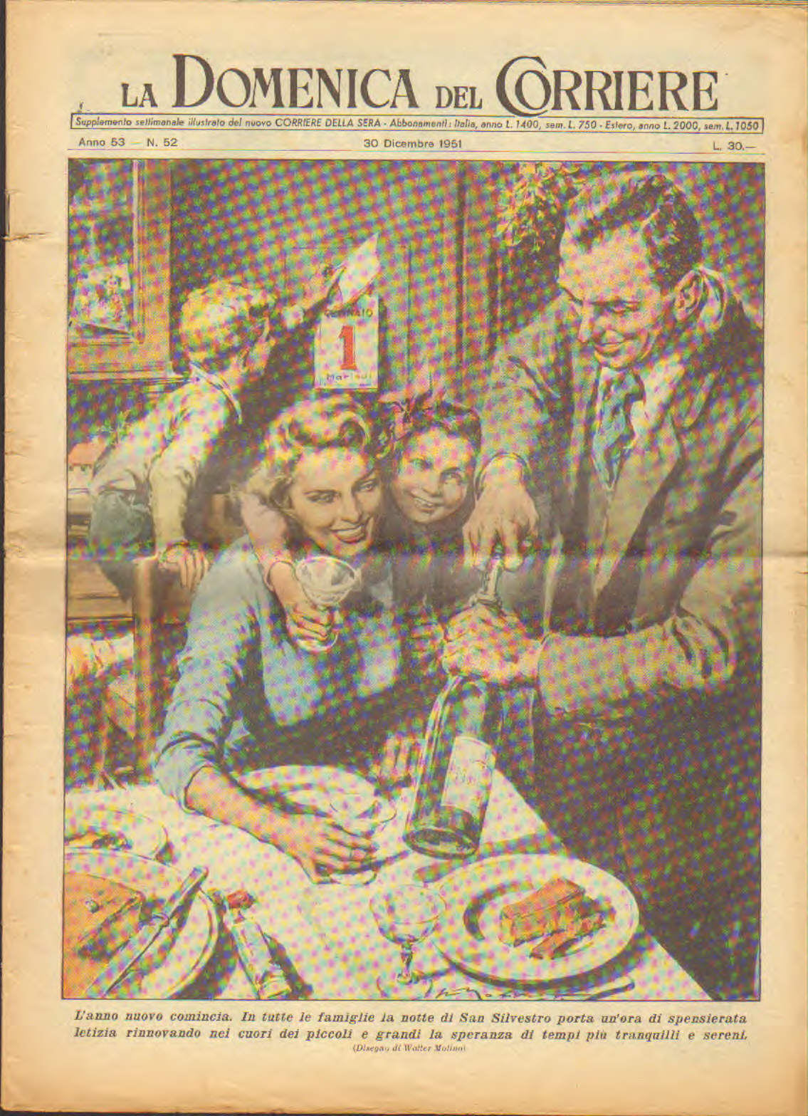 Domenica del corriere anno 53 n.52 del 30 dicembre 1951