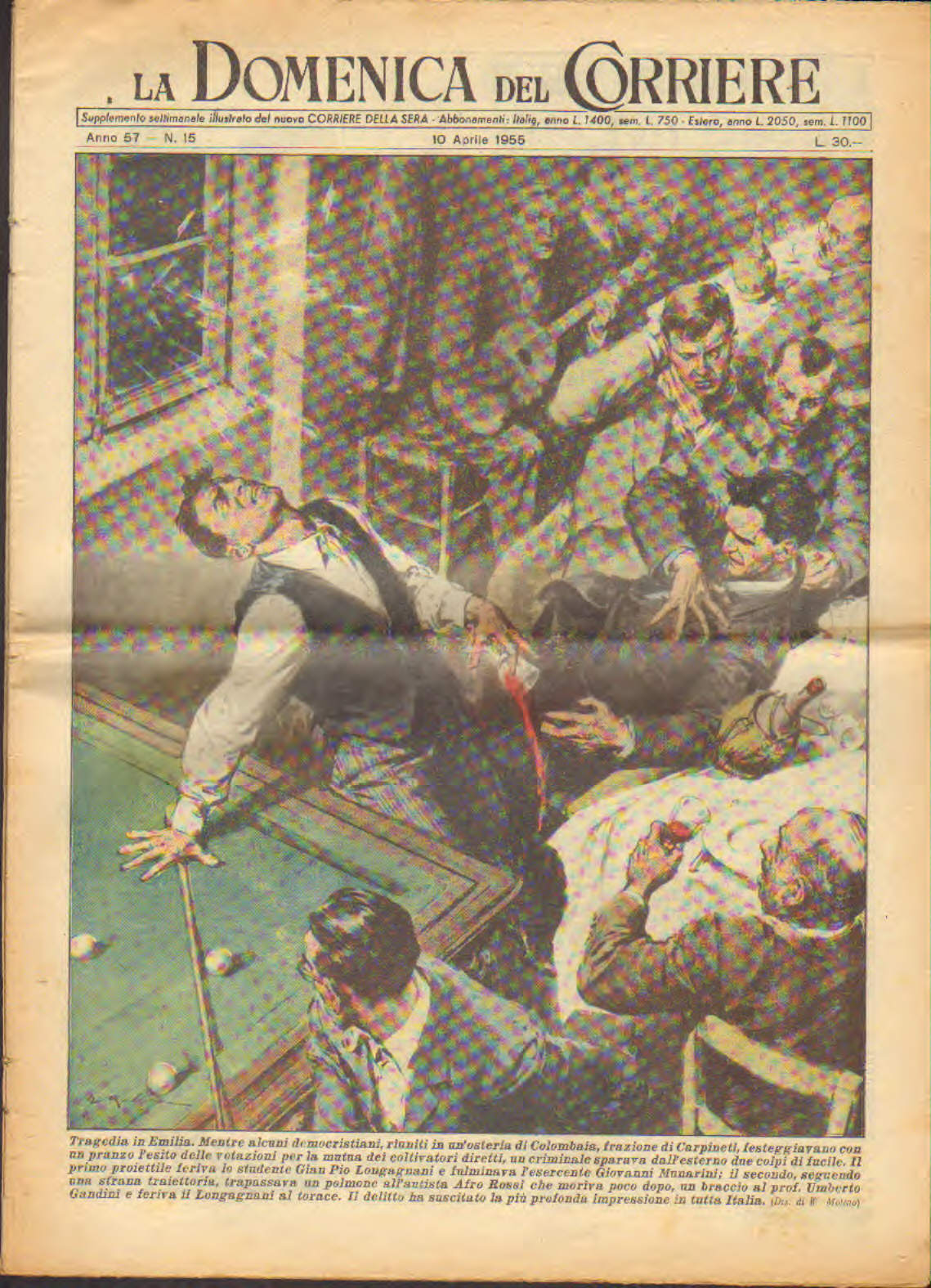 Domenica del corriere anno 57 n.15 del 10 aprile 1955