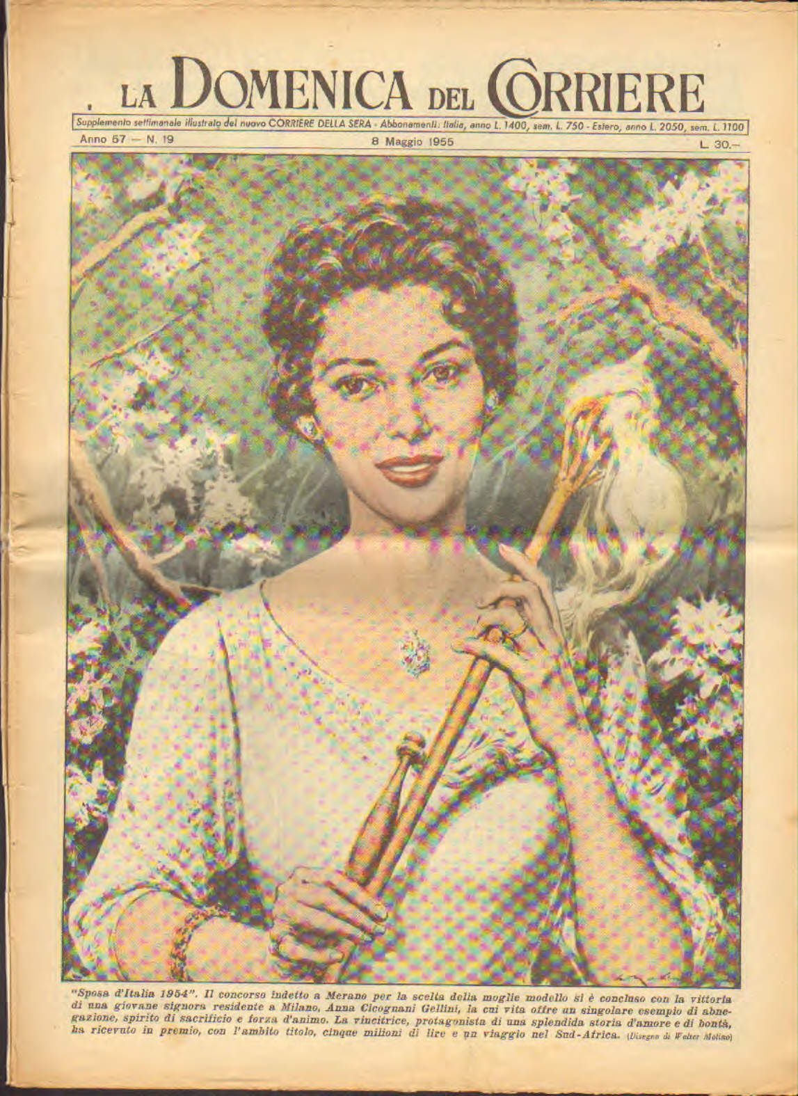 Domenica del corriere anno 57 n.19 del 8 maggio 1955