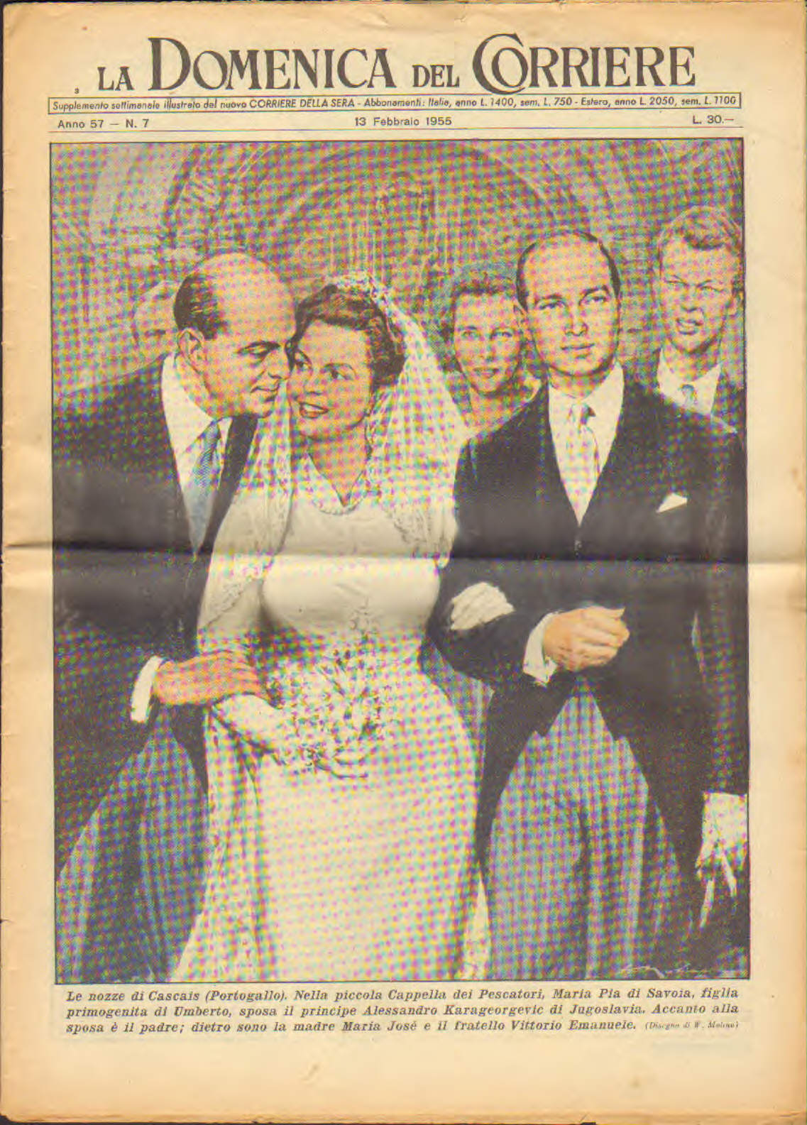 Domenica del corriere anno 57 n.7 del 13 febbraio 1955